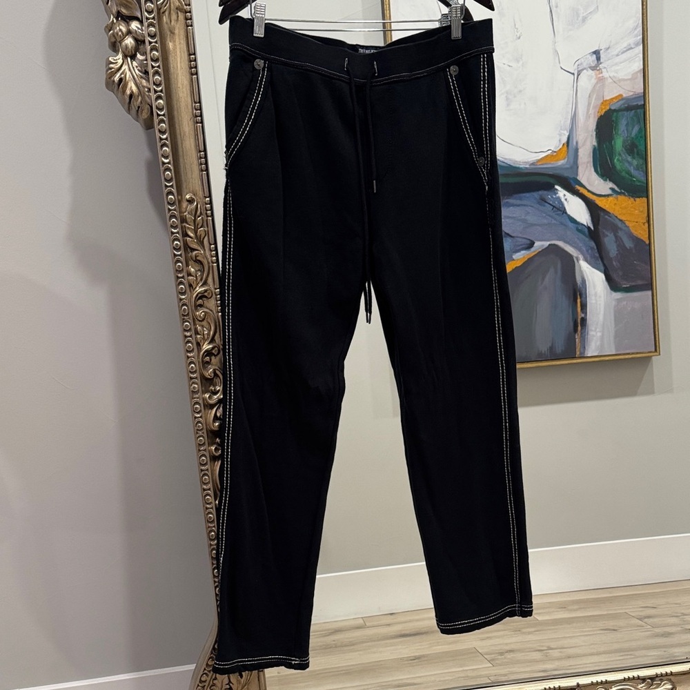 True Religion Black Sweatpants with White Accents